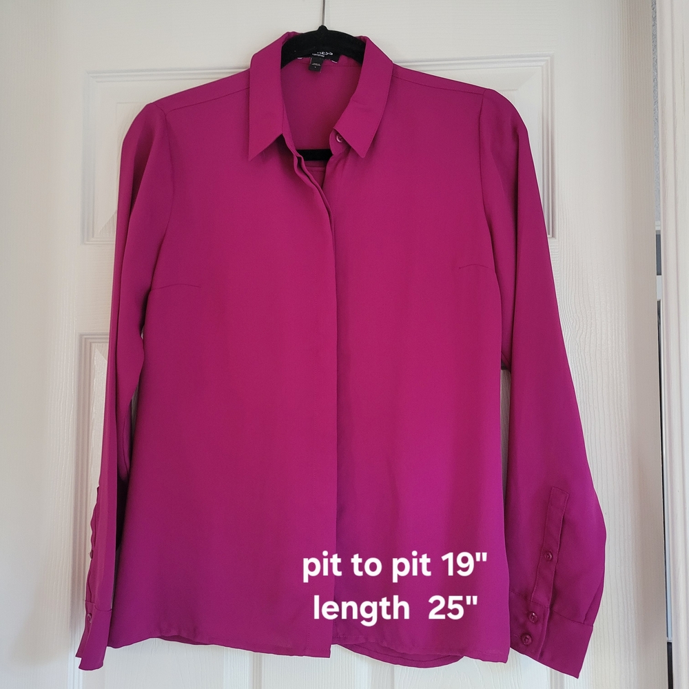 Express Magenta Button-Down Shirt - image 1
